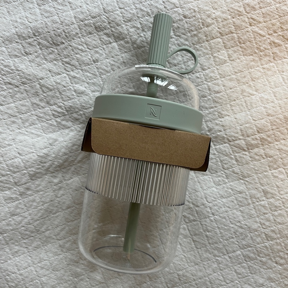 NWT Limited Edition Nespresso Nomad Iced Tumbler with Straw Aquamarine